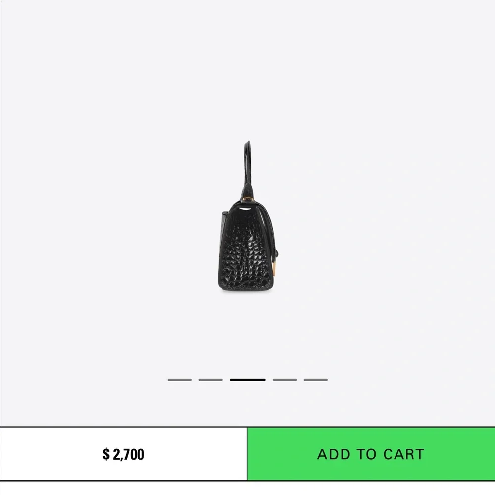 *BALENCIAGA* Hourglass XS Croc-Embossed Top-Handle Bag.  Kim-approved! - Picture 6 of 9